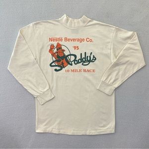 Nestle Vintage 1995 Long Sleeve Cream Large T Shirt By Signal Sport St Paddy’s
